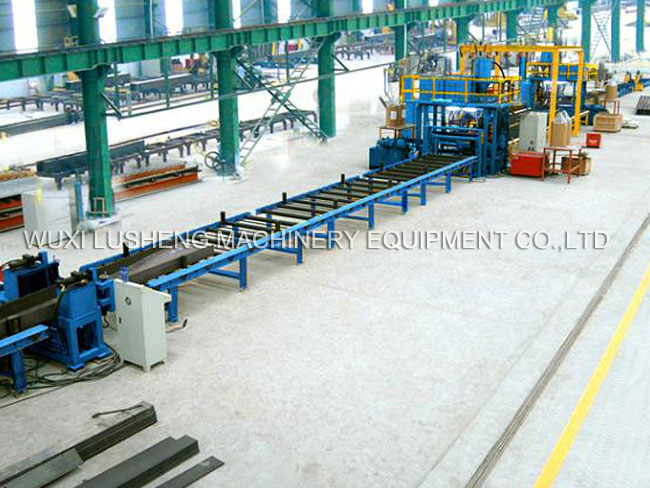 Horizontal H beam welding line